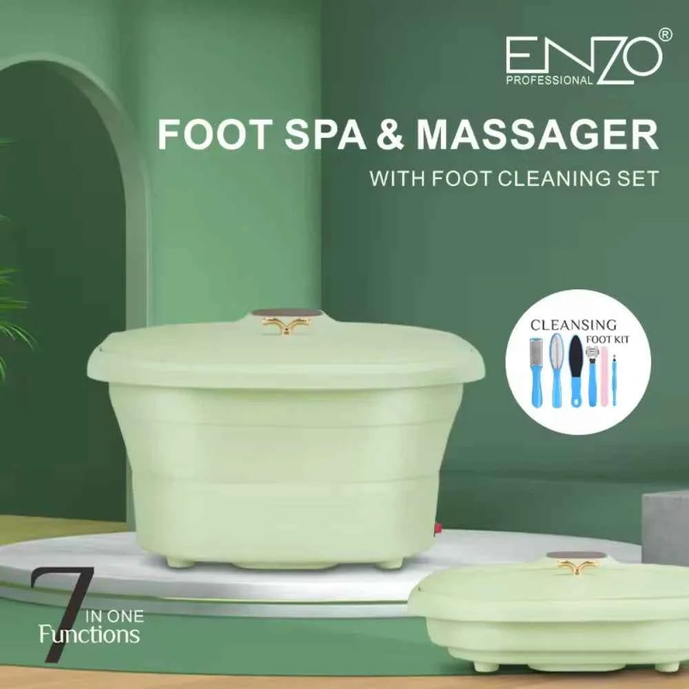 Foot spa & massager with foot cleaning set