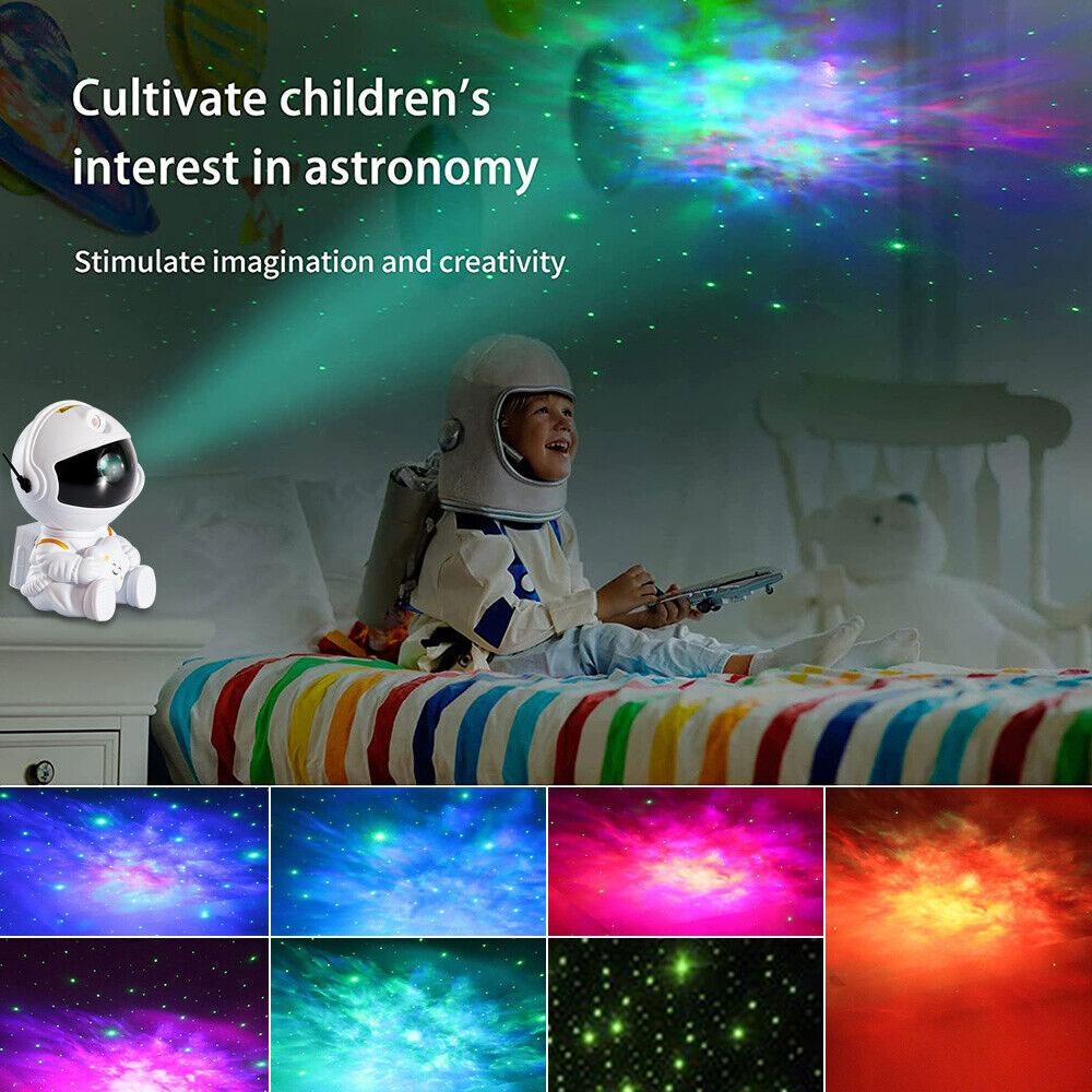 Galaxy Star Projector Starry Sky Night Light Astronaut Lamp Lightning