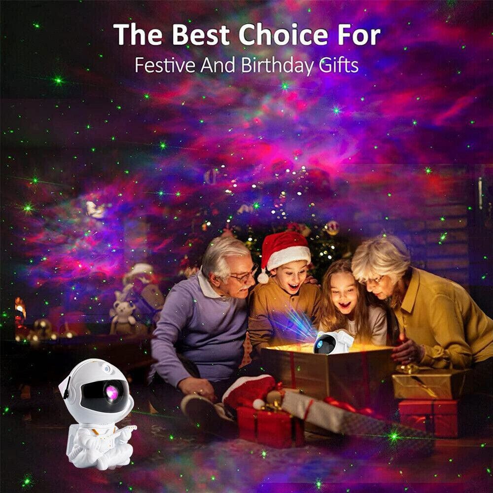 Galaxy Star Projector Starry Sky Night Light Astronaut Lamp Lightning