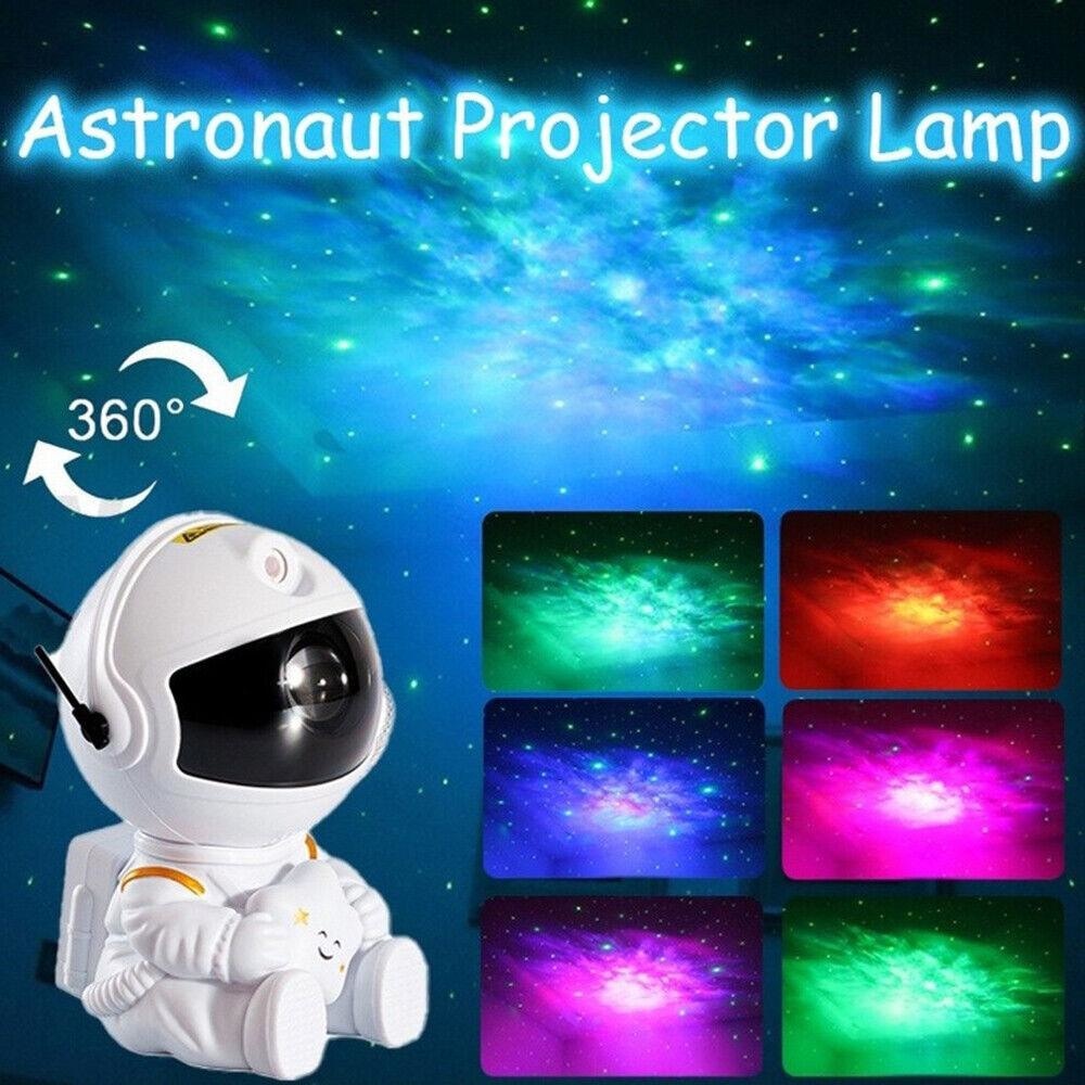Galaxy Star Projector Starry Sky Night Light Astronaut Lamp Lightning