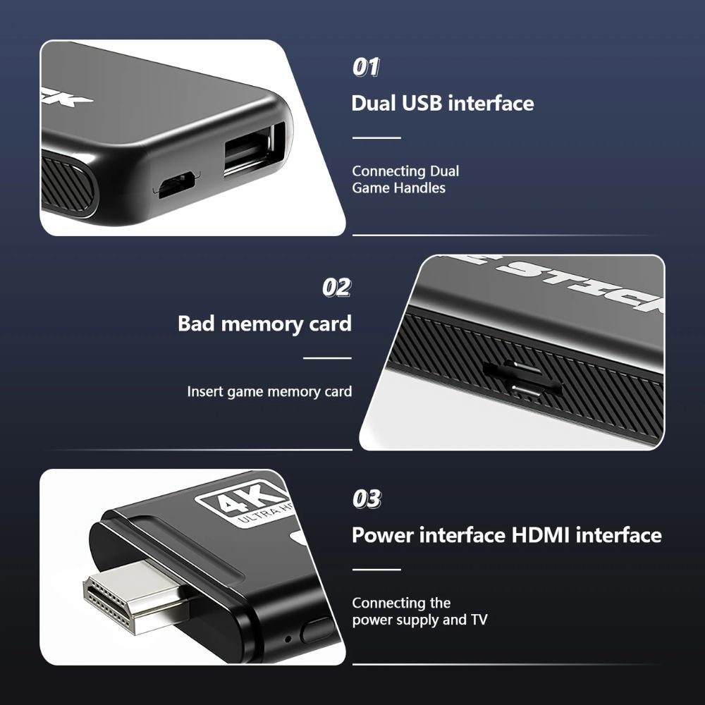 Game Stick 4K Pro HDMI HD Video Console 2.4G Wireless JOD 25