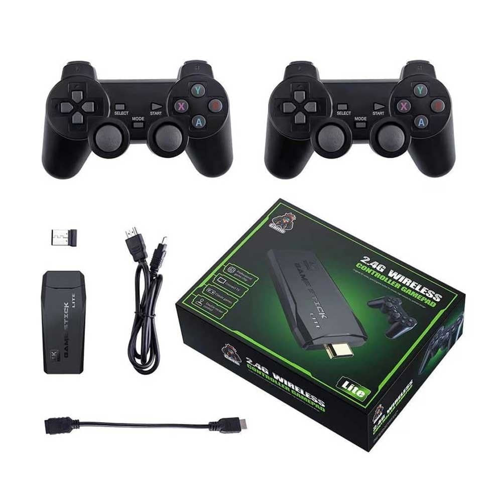 Game stick console arcade lite 4k 64gb hdmi + 2 wireless gamepads - Fun Touch