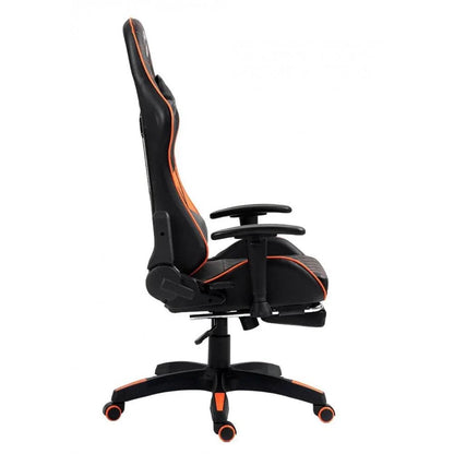 Gameon go-bc4d-bo gaming chair with adjustable 2d armrest and foot rest - orange/black - gaming accessories