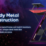 GAMEON L Shaped Slayer I Series Gaming Desk (Size: 129*129*74cm & Table top