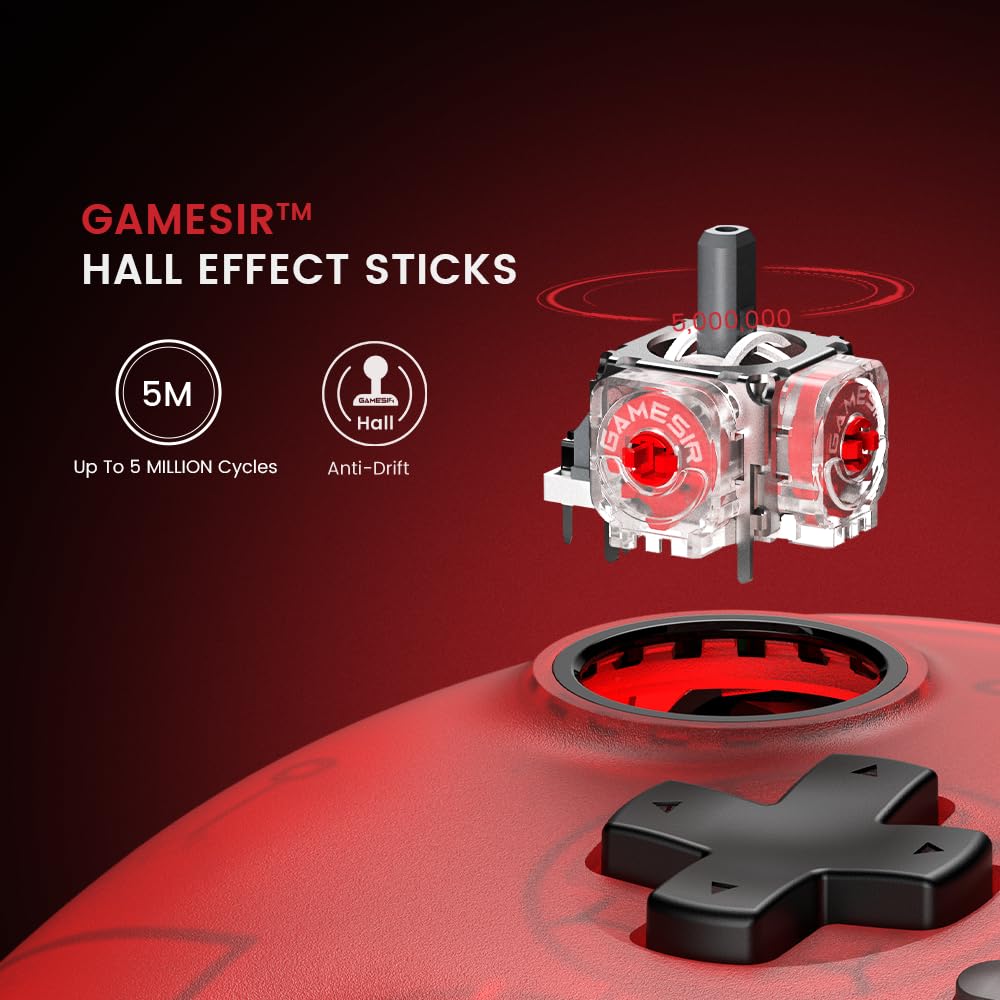 GameSir T7 Wired Controller with Hall Effect Joysticks Plug and Play Gaming