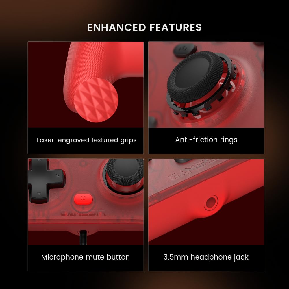 GameSir T7 Wired Controller with Hall Effect Joysticks Plug and Play Gaming