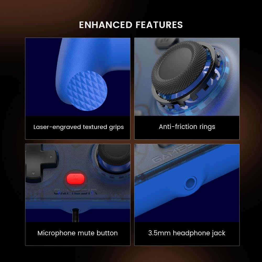 GameSir T7 Wired Controller with Hall Effect Joysticks Plug and Play Gaming