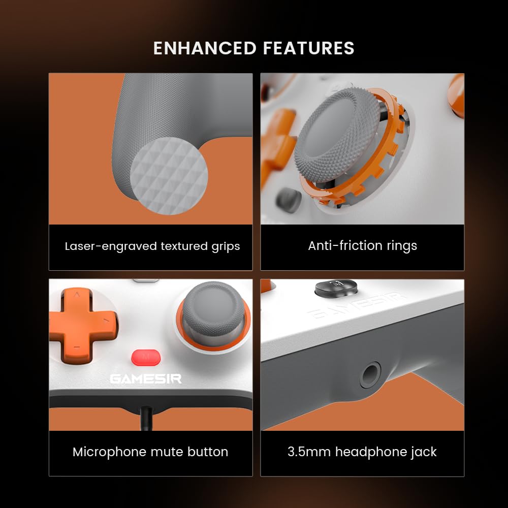 GameSir T7 Wired Controller with Hall Effect Joysticks Plug and Play Gaming