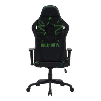 Call of duty (cod) gaming chair with adjustable 2d armrest rotating head and metal base - green/black - gaming chairs