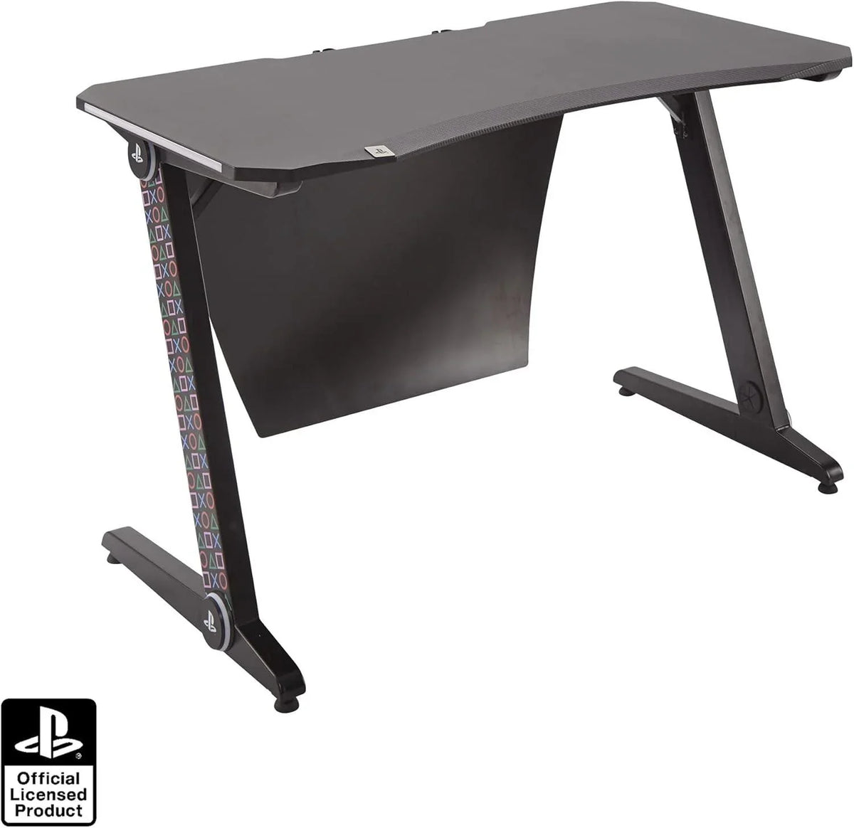 Xrocker playstation gaming desk with led lights - pc office workstation - desk & chair