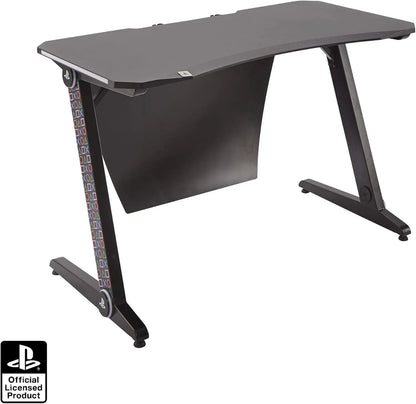 Xrocker playstation gaming desk with led lights - pc office workstation - desk & chair