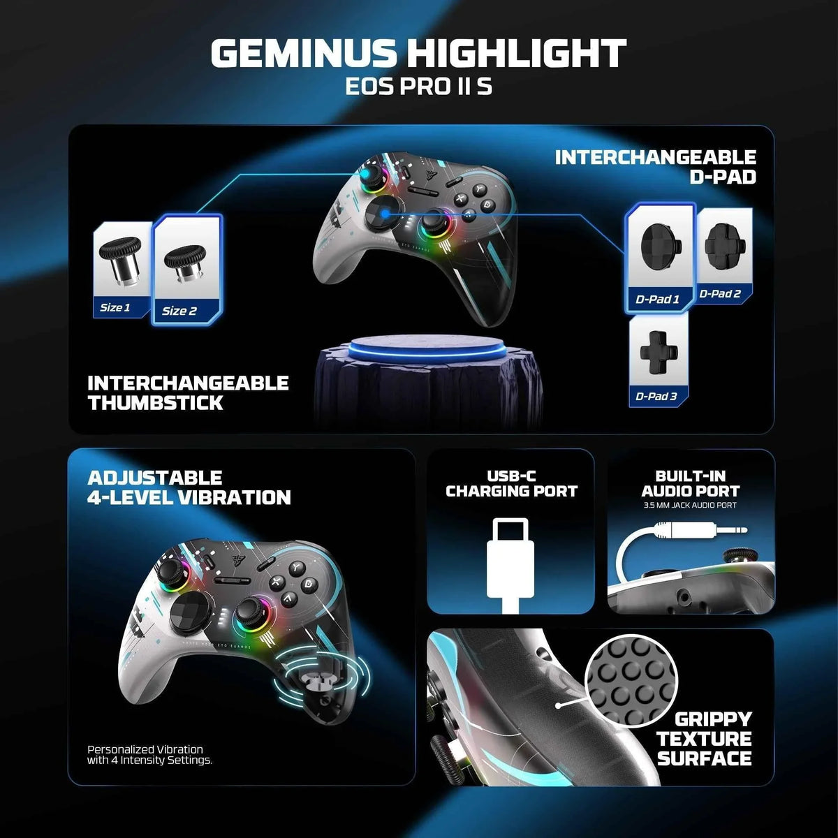 Fantech eos pro ii wireless gamepad geminus black wgp15 v2 - console | controller