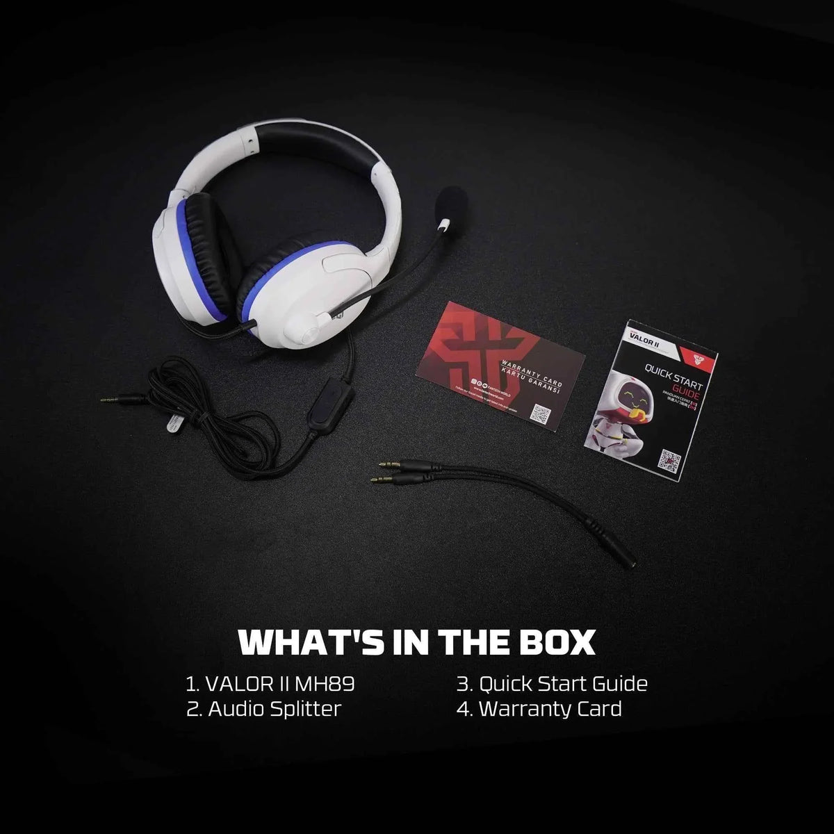 Fantech mh89 valor ii multi-platform gaming headset white - audio | headset 3.5