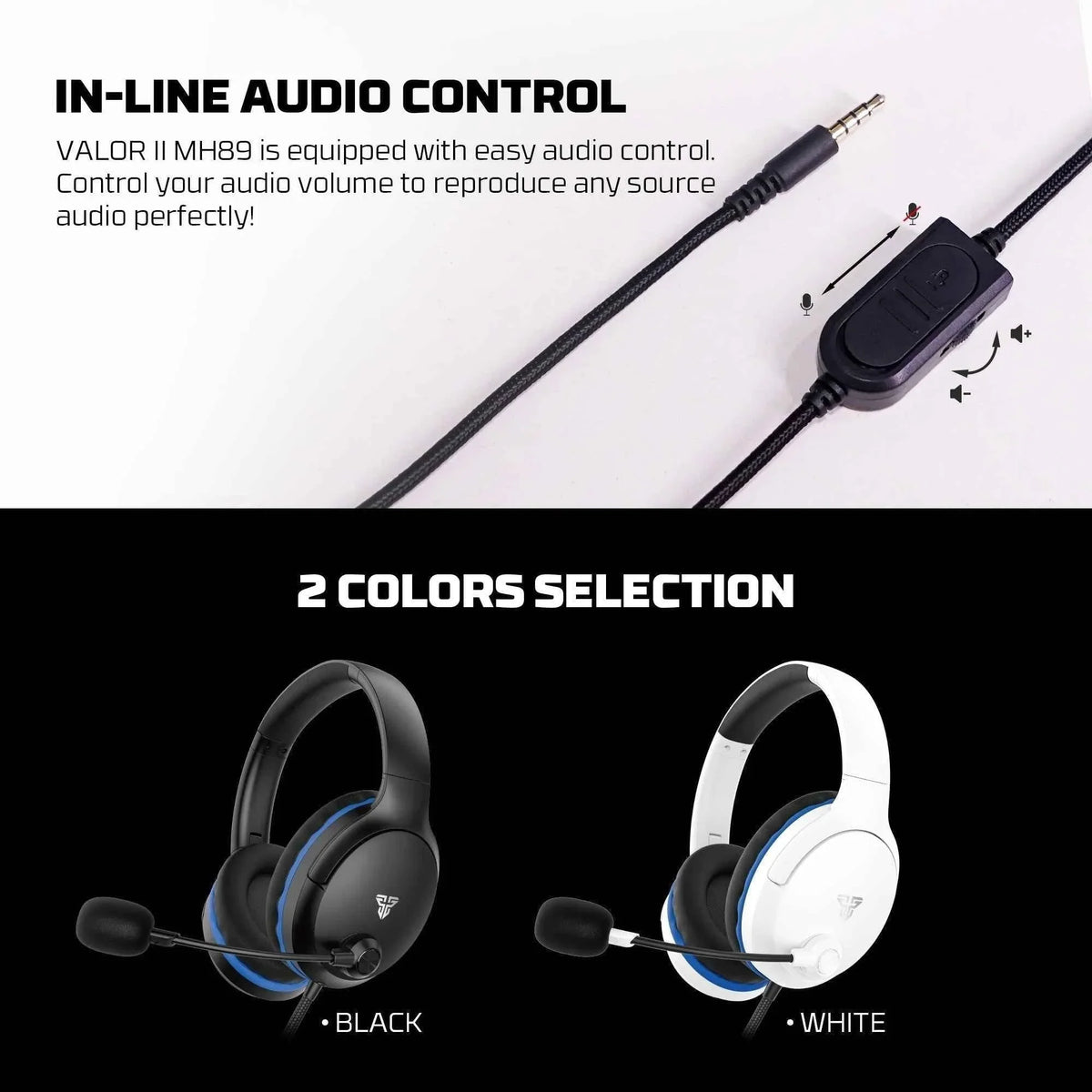 Fantech mh89 valor ii multi-platform gaming headset white - audio | headset 3.5
