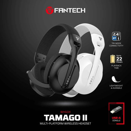 Fantech whg04 tamago ii gaming headset - multi-platform wireless gaming experience in white - audio | wireless headset