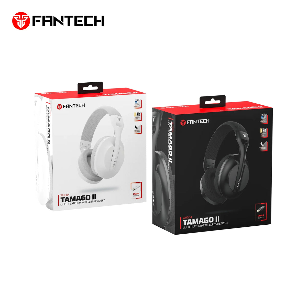 Fantech whg04 tamago ii gaming headset - multi-platform wireless gaming experience in white - audio | wireless headset