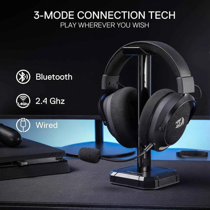 Redragon h858 wireless gaming headset with 7.1 surround sound - 3-mode wireless connectivity - audio | wireless headset