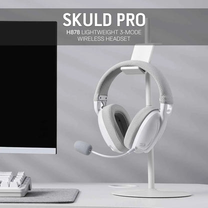 Redragon h878 wireless gaming headset - lightweight 3-mode design with blue lighting and 7.1 surround sound - audio