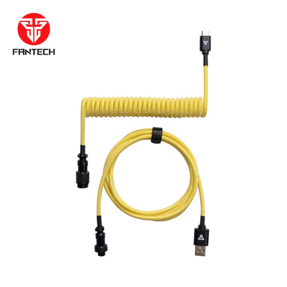 Fantech ac701 coiled cable for enhanced connectivity - sunshine yellow - keyboard