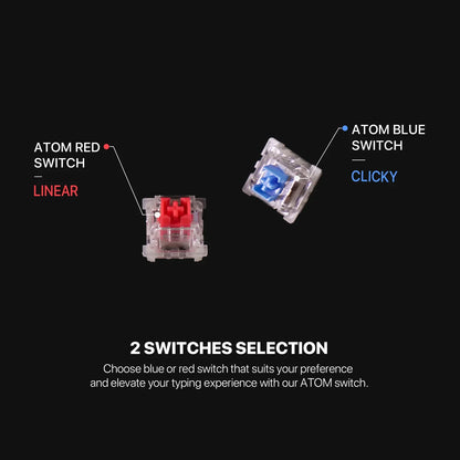 Fantech atom mk876v2 keyboard - tkl double injection keycaps mechanical gaming keyboard
