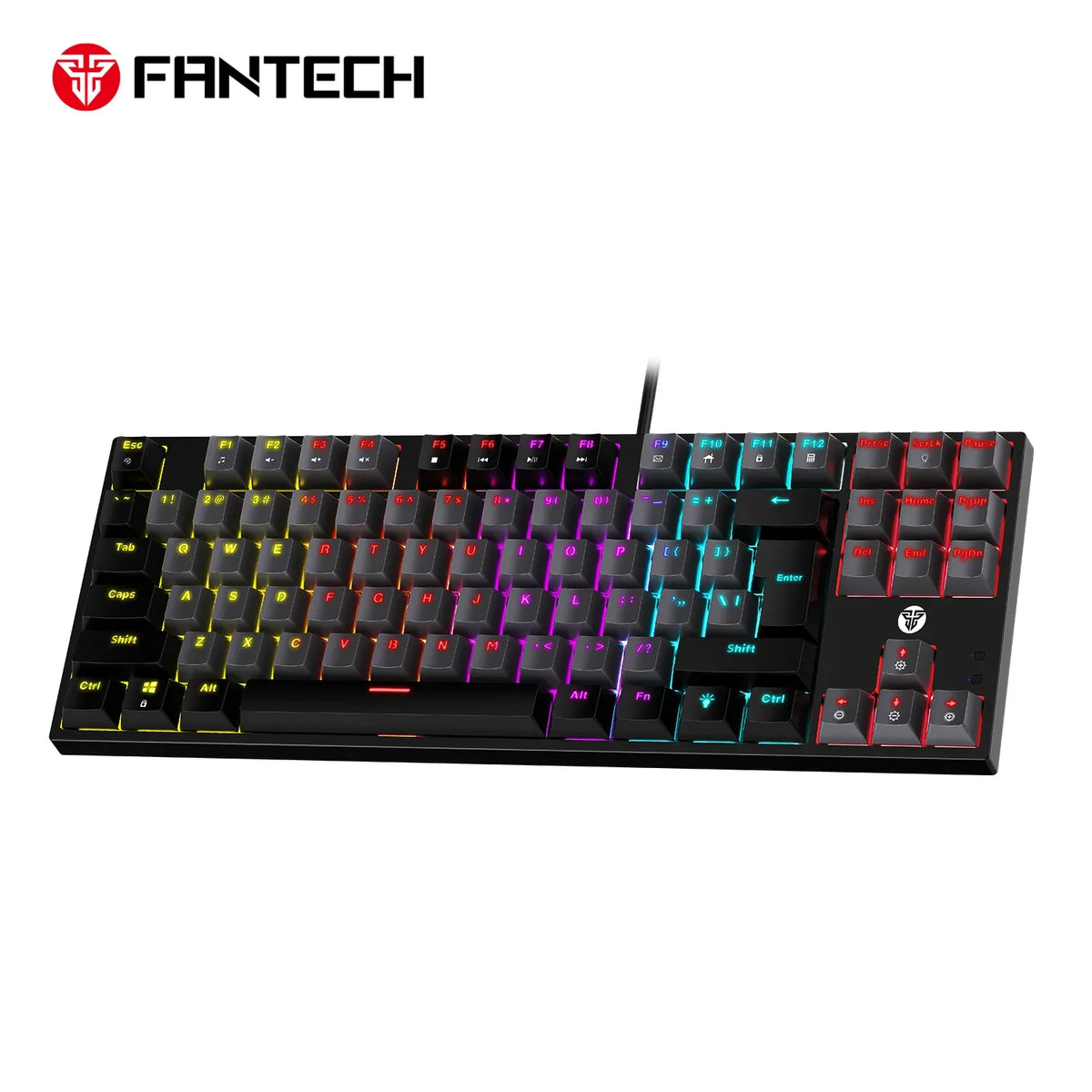 Fantech atom mk876v2 keyboard - tkl double injection keycaps mechanical gaming keyboard