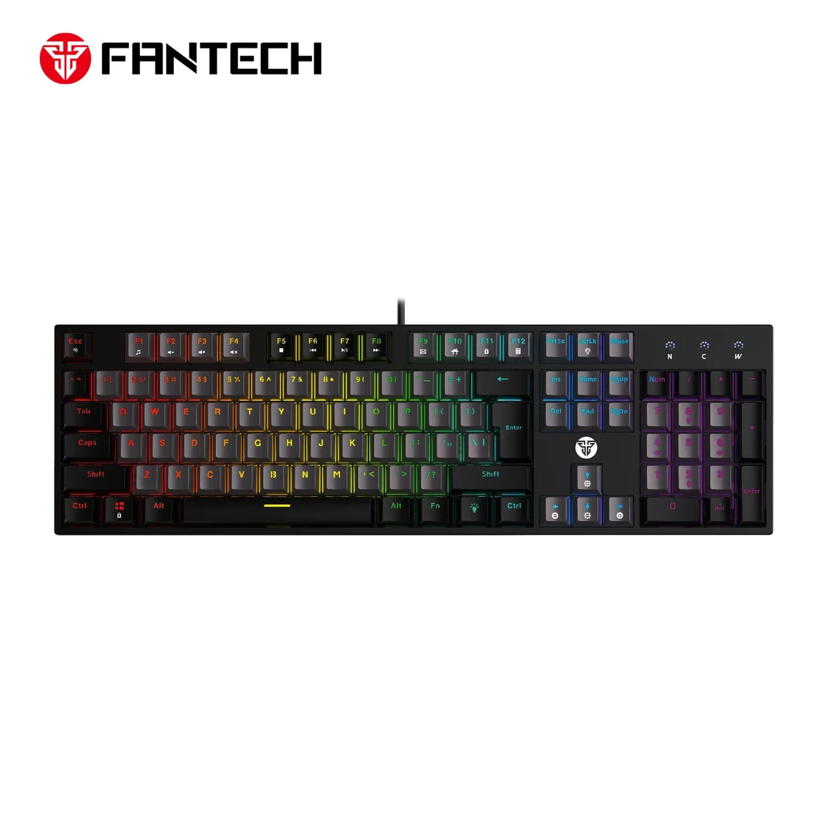 Fantech atom tkl mk886v2 keycaps mechanical keyboard for ultimate gaming experience - gray / red