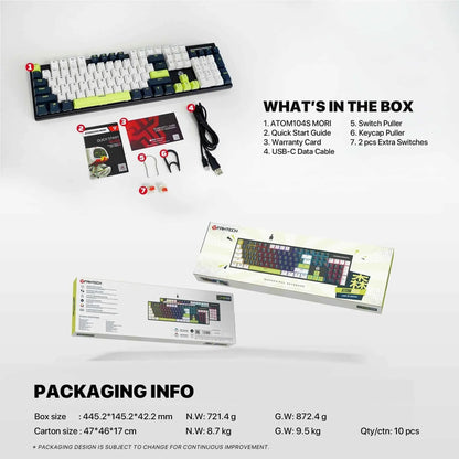 Fantech atom104s mk878s mechanical gaming keyboard mori edition white - keyboard
