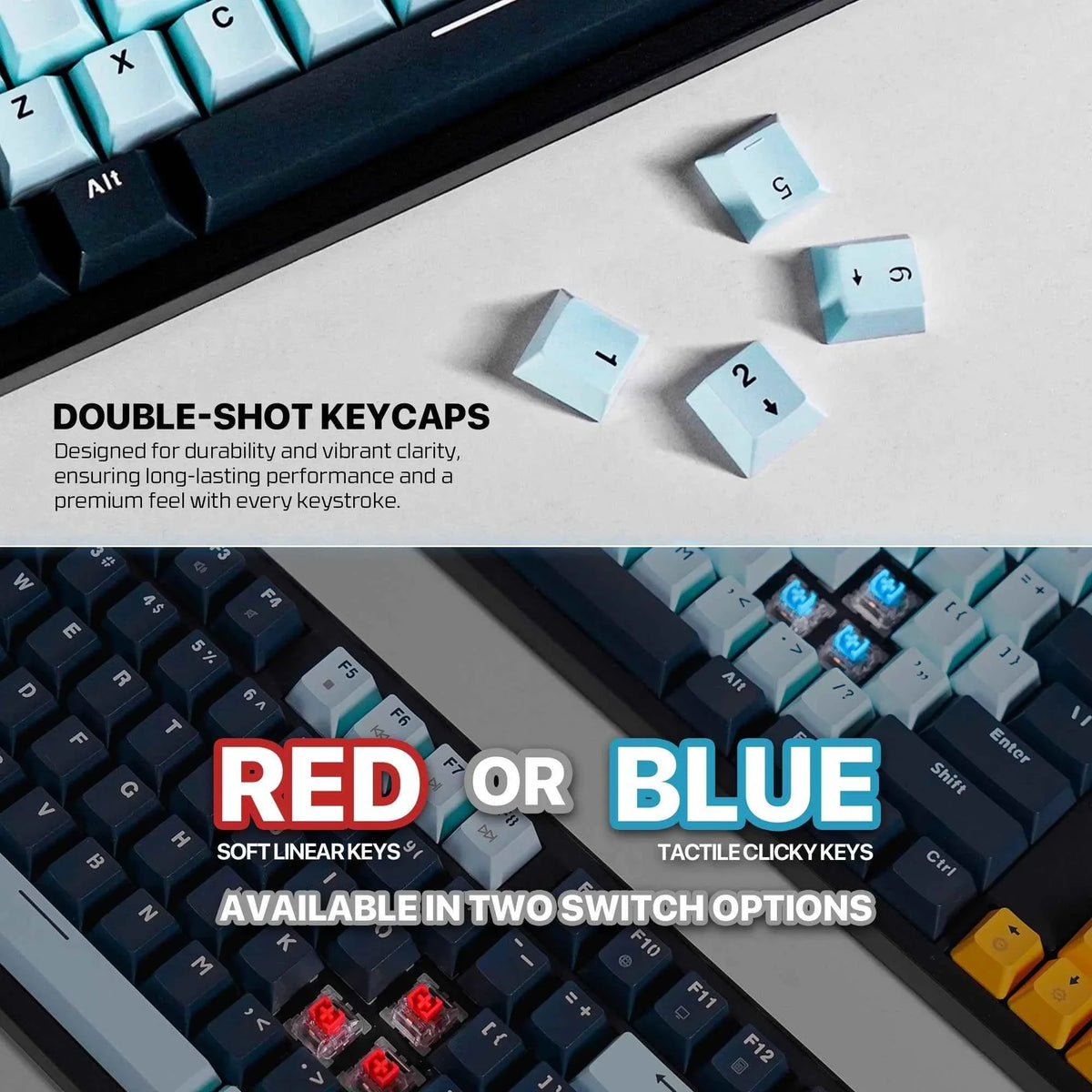 Fantech atom107s mk893s mechanical keyboard mizu edition sky blue for ultimate performance and style - keyboard