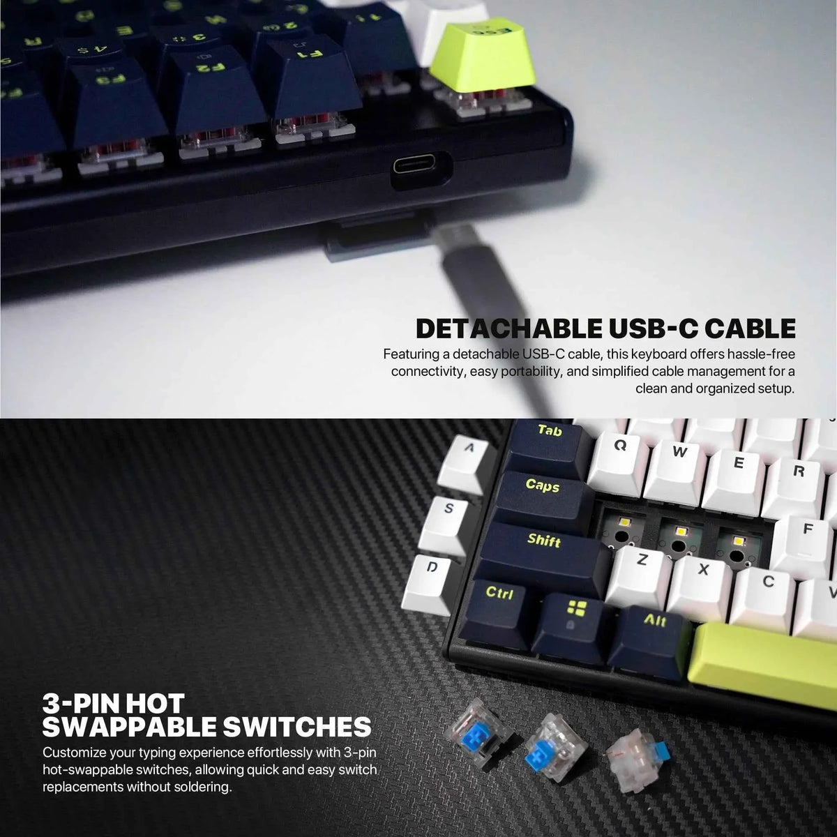 Fantech atom87s mk877s keyboard - mori edition white mechanical gaming keyboard - keyboard