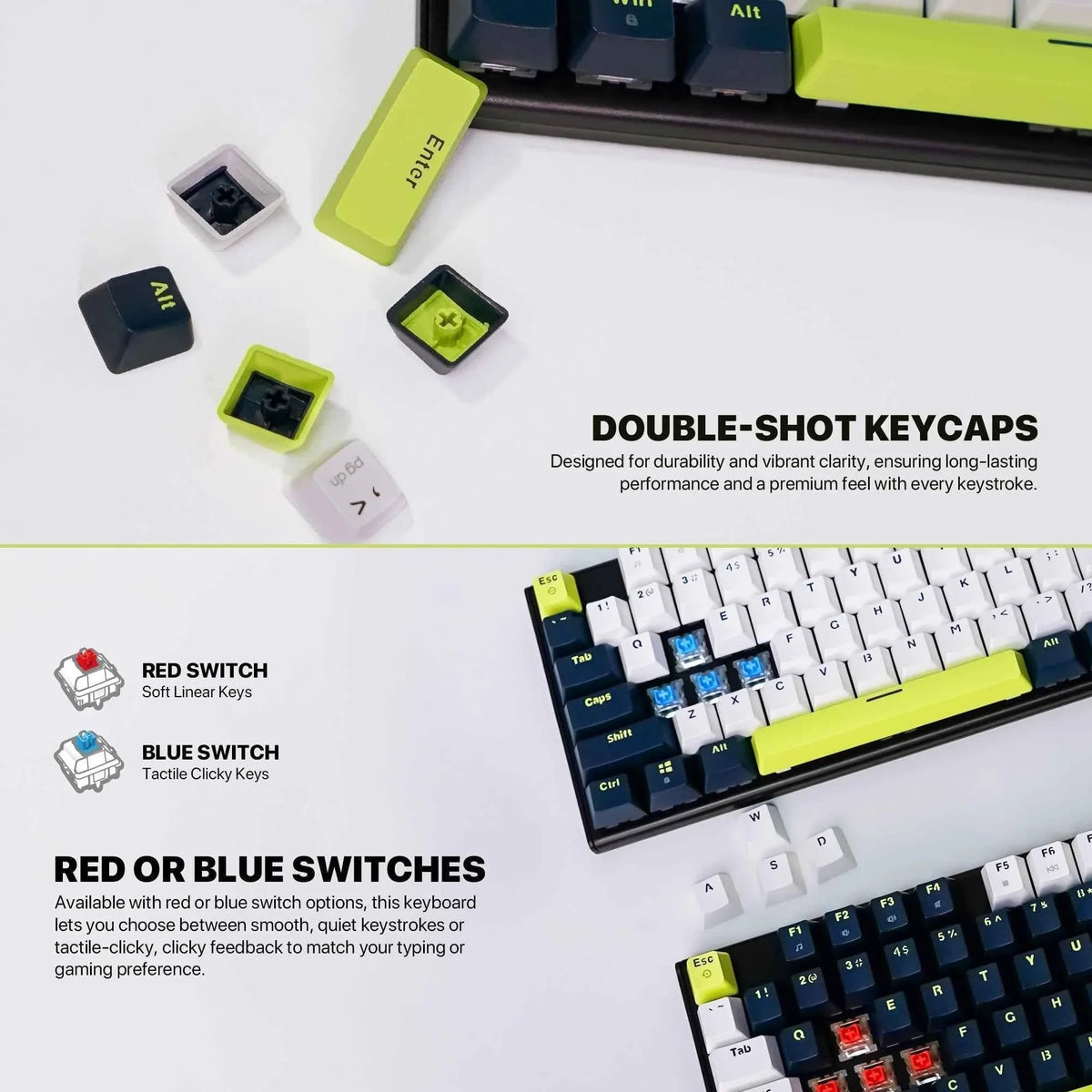 Fantech atom87s mk877s mechanical keyboard - mori edition white for premium performance and style - keyboard