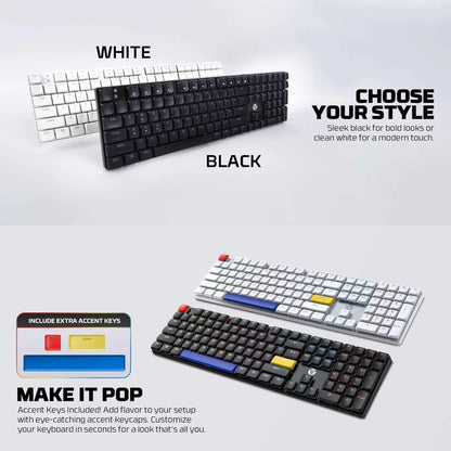 Fantech atomair108 mk314 mechanical keyboard low-profile white - keyboard