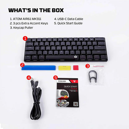 Fantech atomair61 mk311 keyboard - low-profile white mechanical keyboard - keyboard