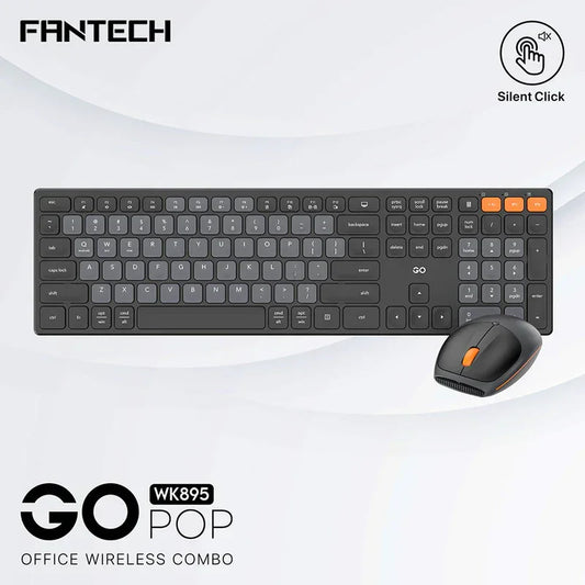 Fantech go pop wk895 office wireless combo - black - keyboards
