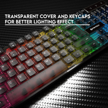 Fantech k515 rgb gaming keyboard - membrane gaming keyboard with customizable lighting - keyboard