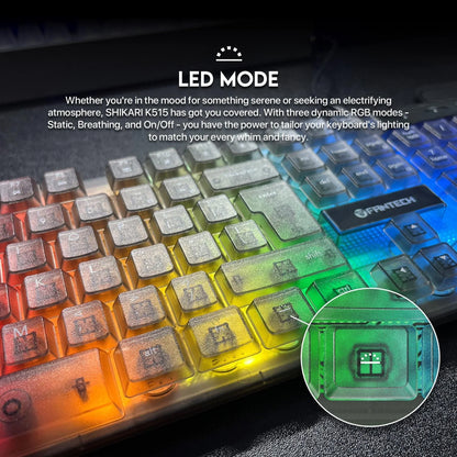 Fantech k515 rgb gaming keyboard - membrane gaming keyboard with customizable lighting - keyboard