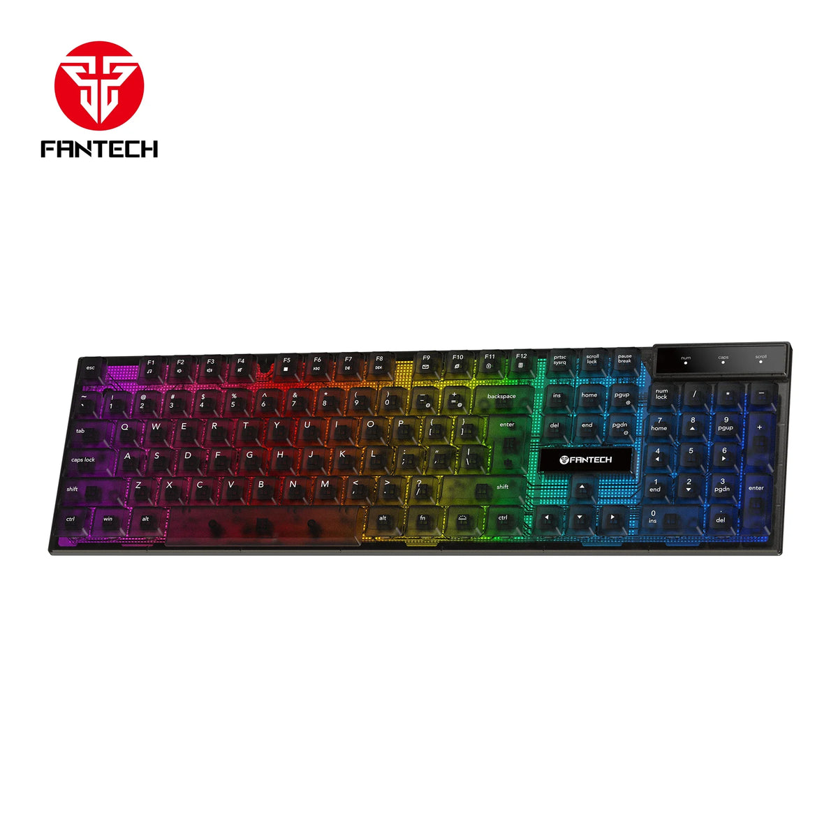 Fantech k515 rgb gaming keyboard - membrane gaming keyboard with customizable lighting - keyboard