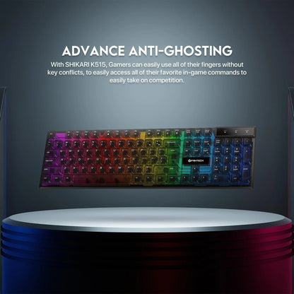 Fantech k515 rgb gaming keyboard - membrane gaming keyboard with customizable lighting - keyboard