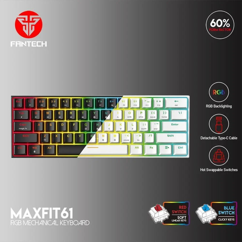 Fantech maxfit61 mk857 rgb mechanical keyboard - keyboard