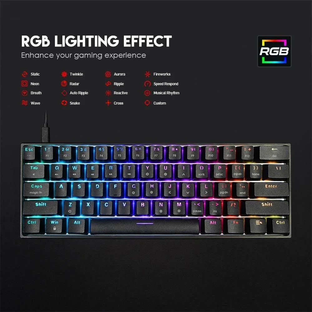 Fantech maxfit61 mk857 rgb mechanical keyboard - keyboard