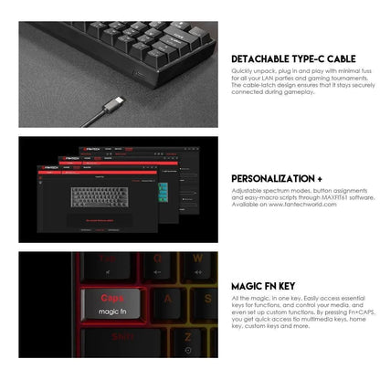 Fantech maxfit61 mk857 rgb mechanical keyboard - keyboard