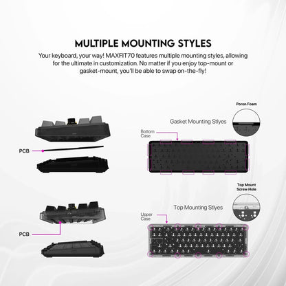 Fantech maxfit70 mk911 gaming keyboard - vibe edition epic greyscale mechanical gaming keyboard - keyboard
