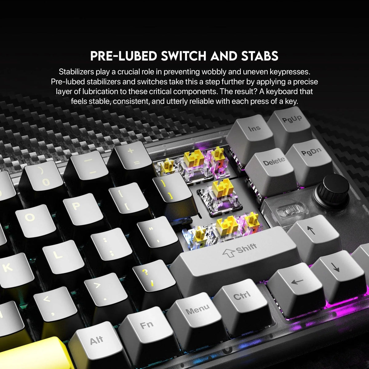 Fantech maxfit70 mk911 gaming keyboard - vibe edition epic greyscale mechanical gaming keyboard - keyboard