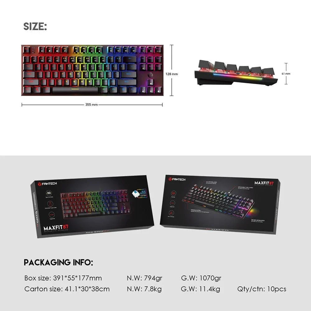 Fantech maxfit87 mk856 rgb mechanical keyboard - keyboard
