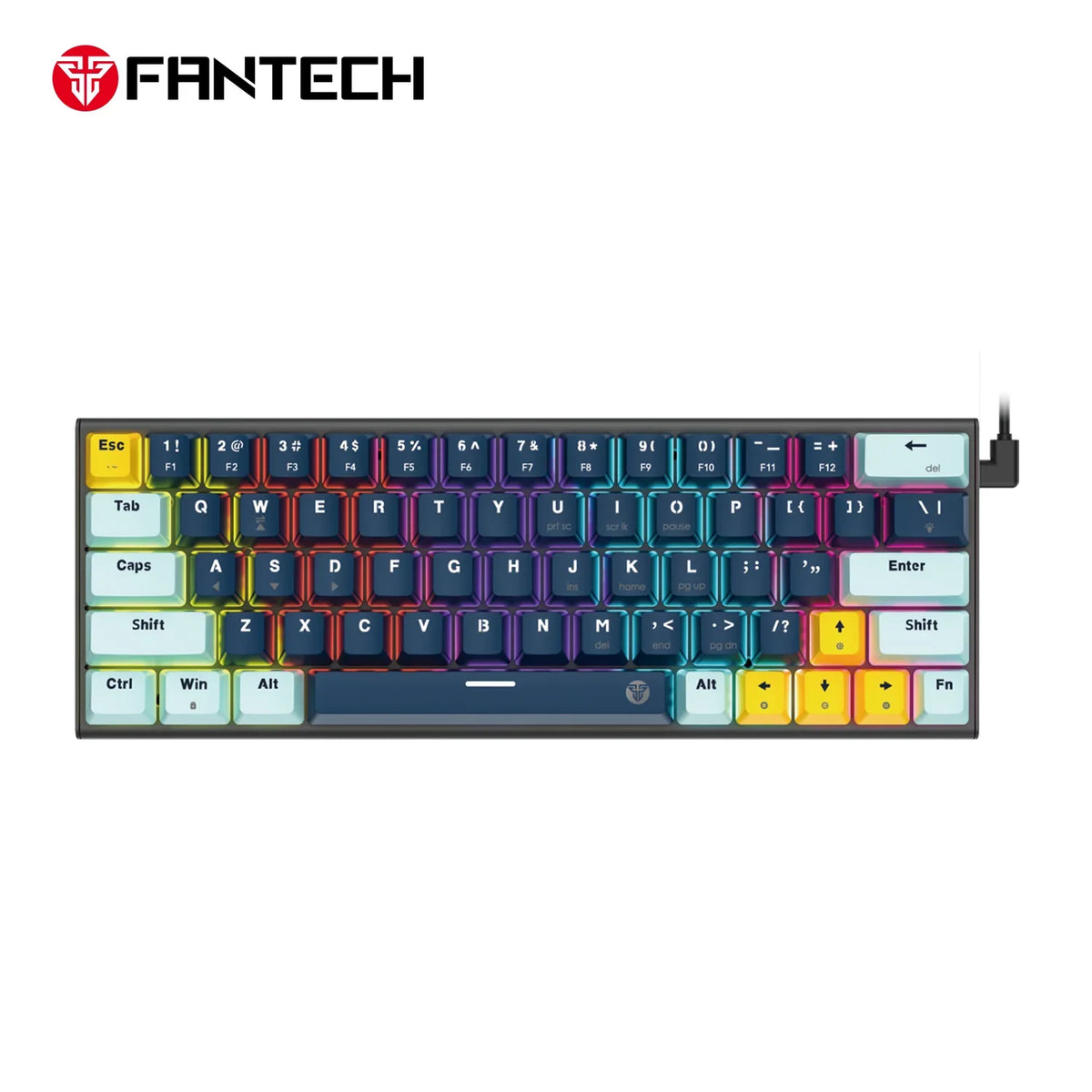 Fantech mk874 v2 keyboard - hot swappable mechanical gaming keyboard in navy blue for customization