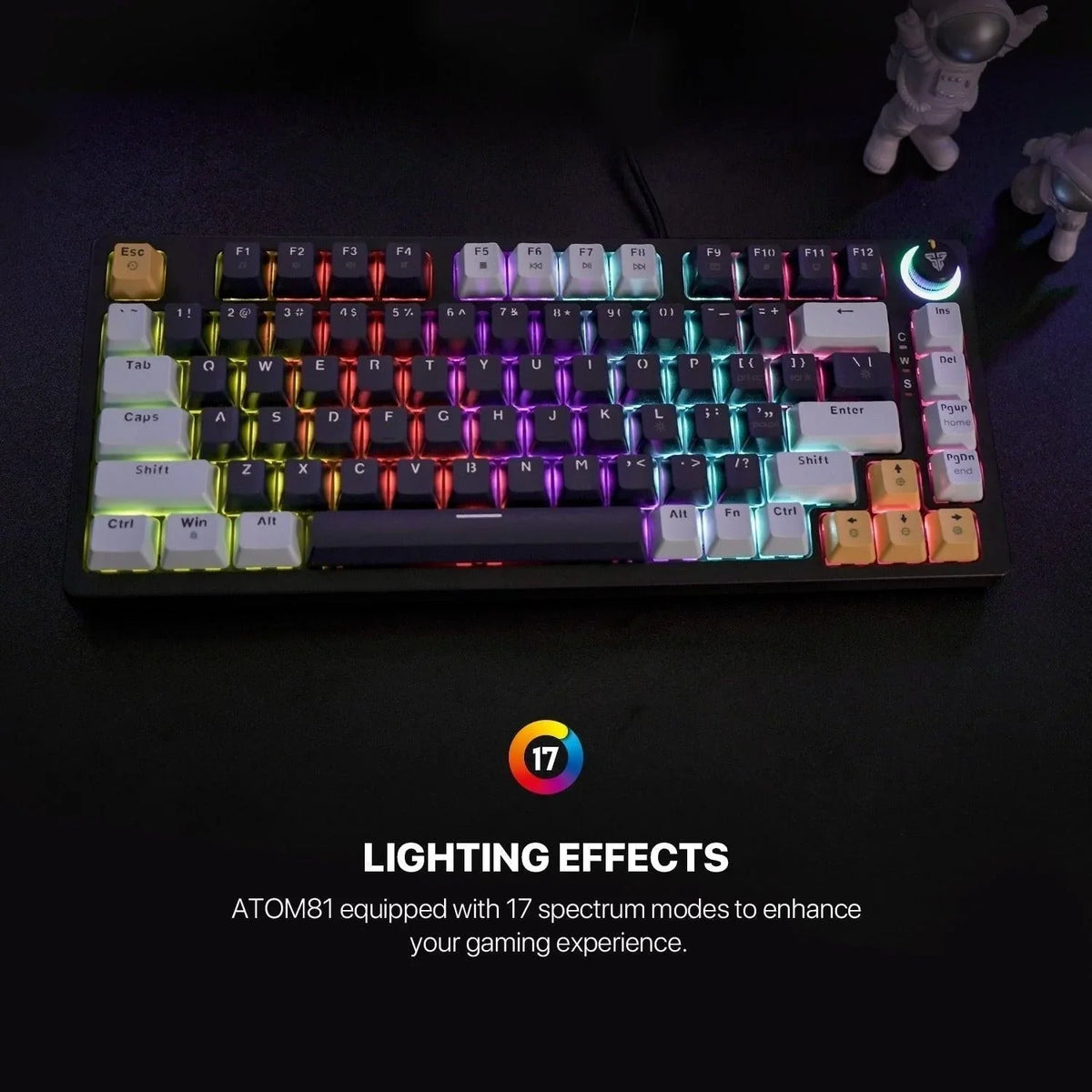 Fantech mk875v2 gaming keyboard - atom 81 rgb mechanical mizu edition sky blue