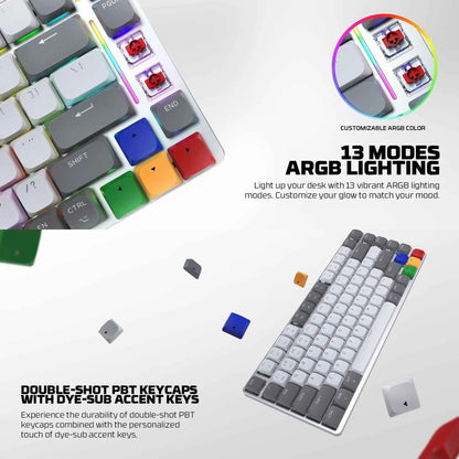 Fantech mk915 wireless mechanical keyboard - 75% low profile design with super maxfit air83 - keyboard