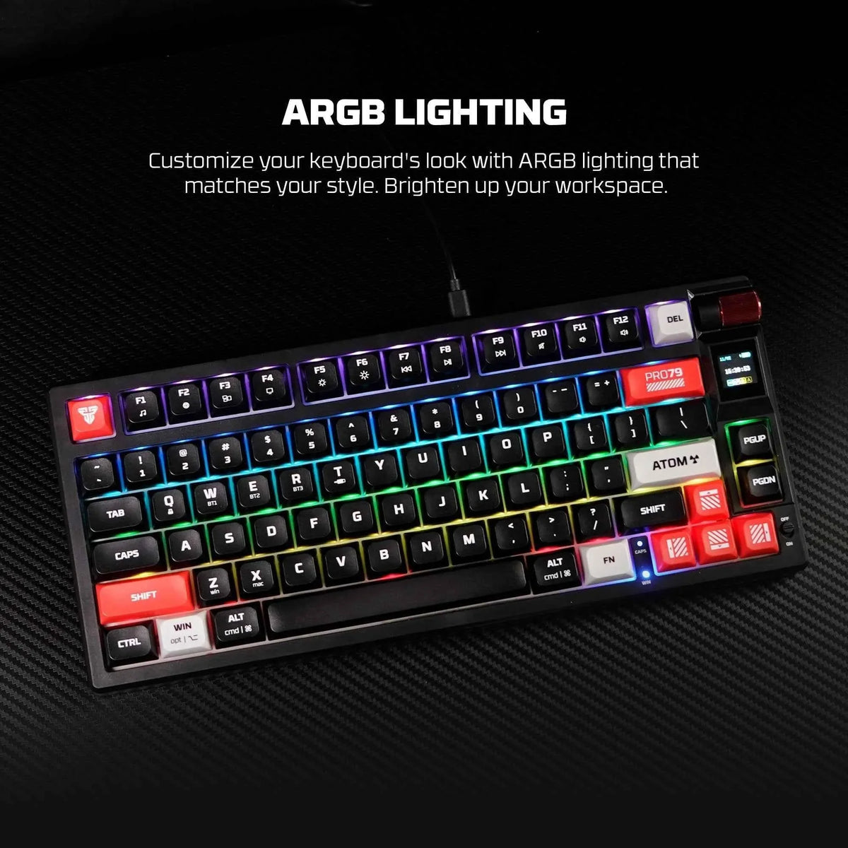 Fantech mk917 atom pro79 wireless keyboard - white mechanical gaming keyboard - keyboard