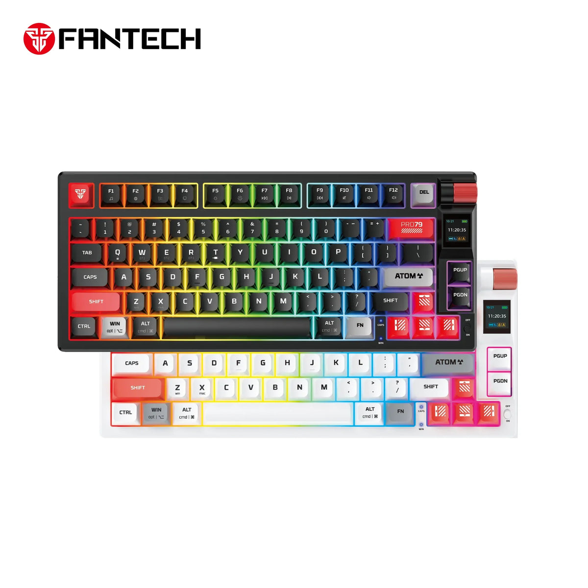 Fantech mk917 atom pro79 wireless keyboard - white mechanical gaming keyboard - keyboard