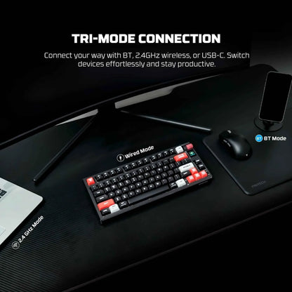Fantech mk917 pro wireless gaming keyboard - black mechanical gaming keyboard - keyboard
