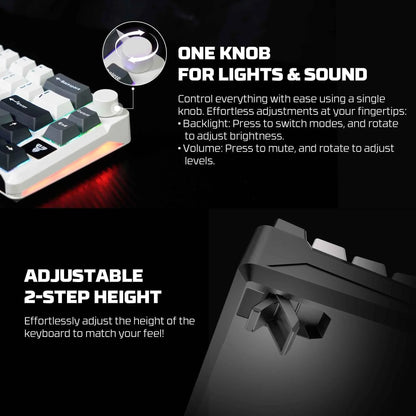 Fantech mk919 atom pro66 keyboard - high-performance black mechanical keyboard for gaming - keyboard